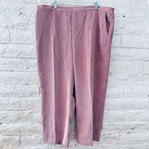 Alfred Dunner Womens Size 24W Pink Solid Pull On Elastic Waist Corduroy Pants